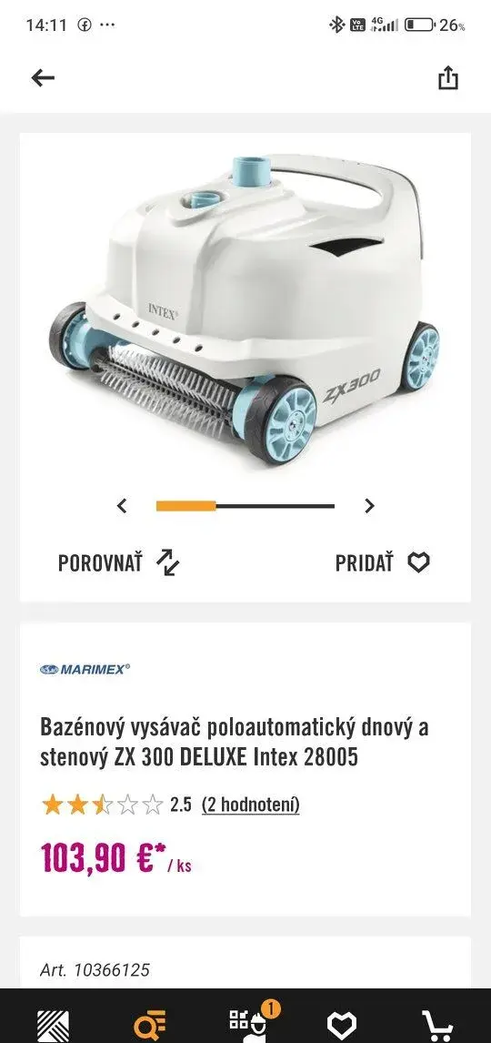 INTEX ZX300 NAZENOVY VYSAVAC