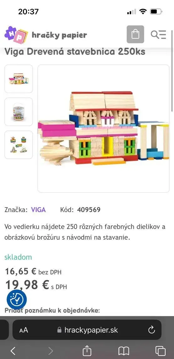 Drevené kocky 250ks