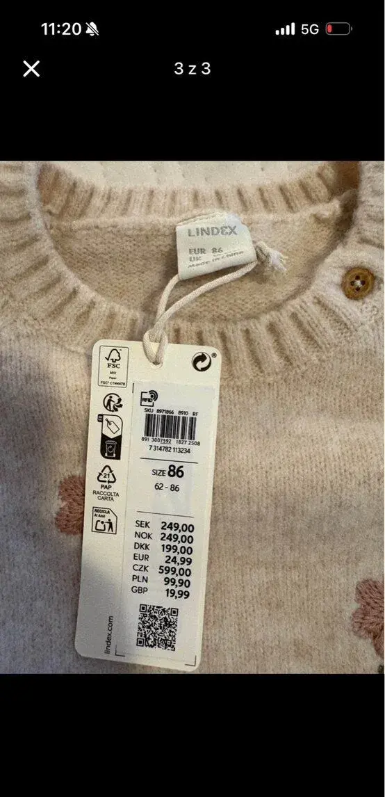 Lindex dievčenský Svetrík veľkosť 86