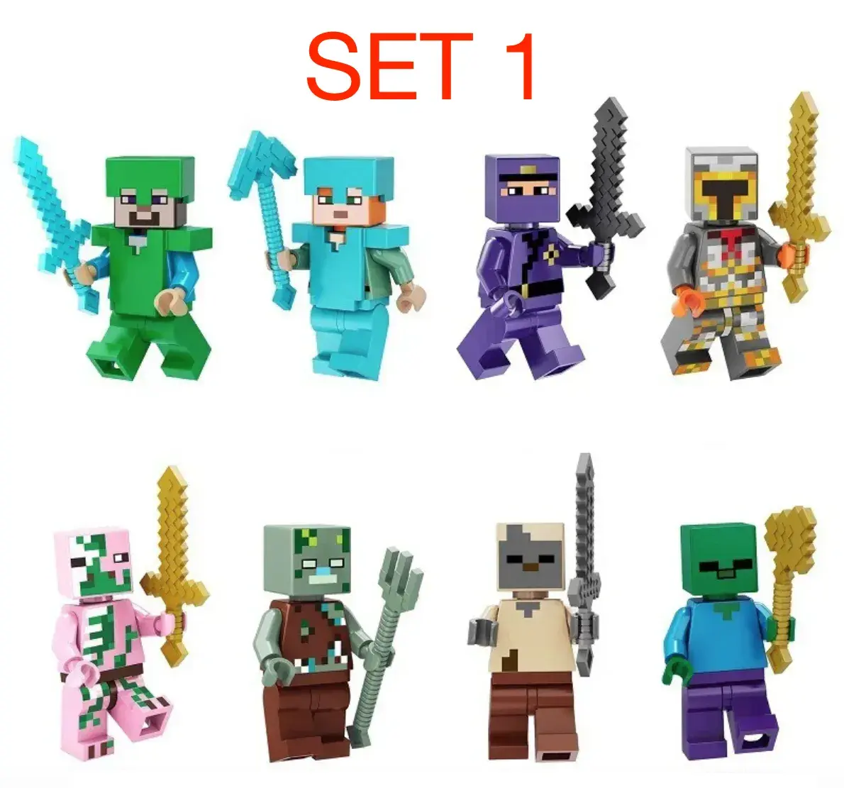 Rôzne figúrky Minecraft - typ lego - nové