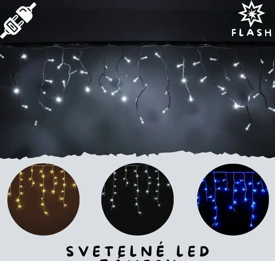 Vianočné LED Osvetlenie Ligotavé Závesy, Cencúle