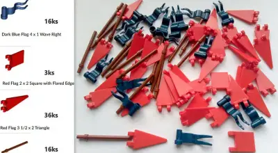 X5 Lego Originál diely, vlajky (nové, nehrané, 71ks)