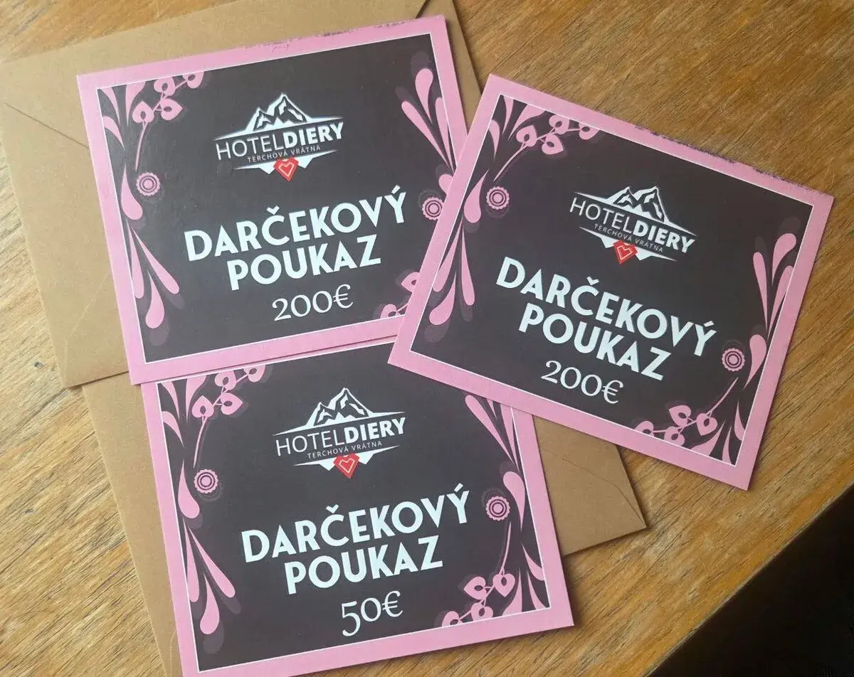 450 eurové poukážky do Hotela Diery vo Vrátnej