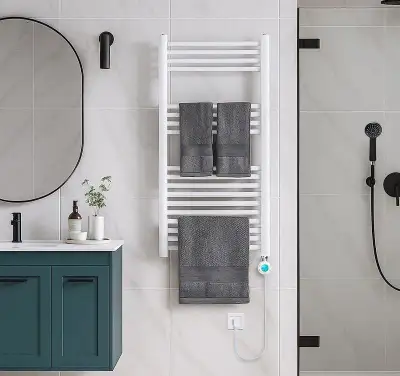 Elektrický kúpeľňový rebríkový radiátor –biely, 250W