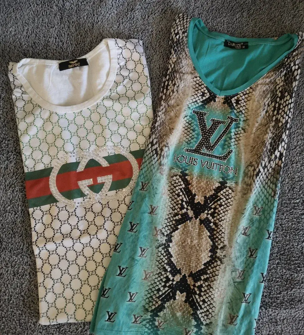Tričká Luis Vuitton a Gucci