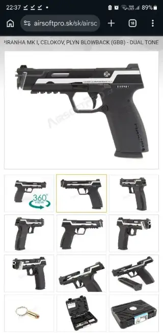G&G Piranha Mk I GBB + 3x zásobník - Top stav, 1x hraná