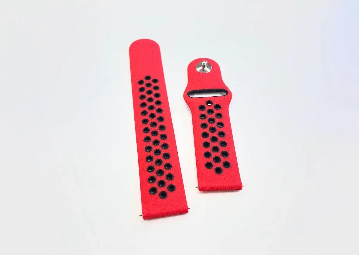 Silikónový náramok na hodinky 22 mm červený