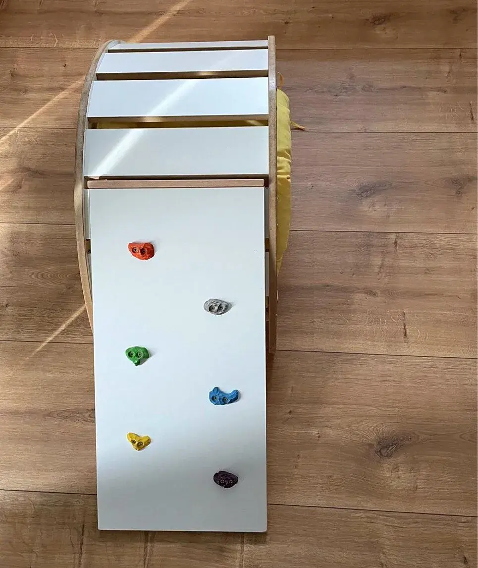 Montessori hojdačka 3v1 so sedákom + šmykľavka/lezecká stena