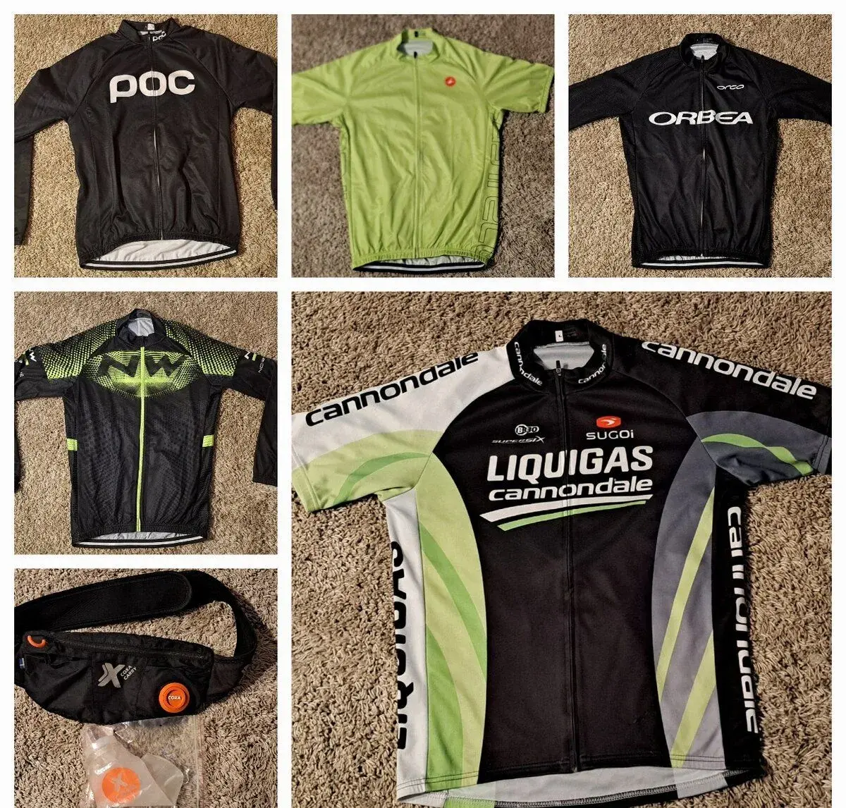 Cyklistické dresy Orbea, Castelli, Cannondale