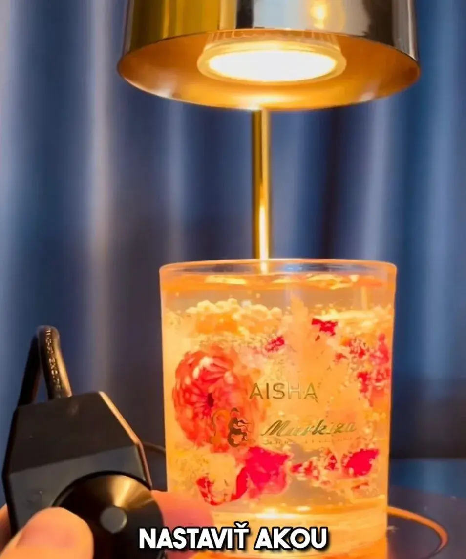 Exkluzívna aromaterapeutická lampa so sviečkou Aisha, nová