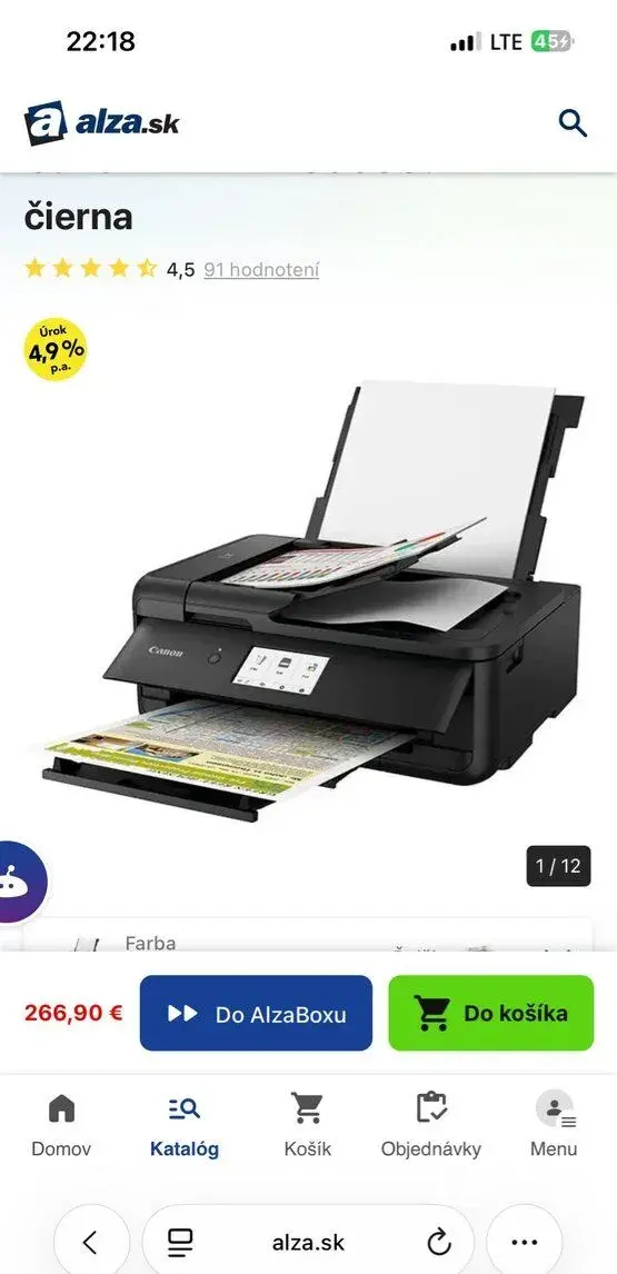 Canon PIXMA TS9550a čierna Tlačiareň