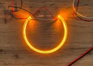 LED crystal krúžky 4x131mm - žlté