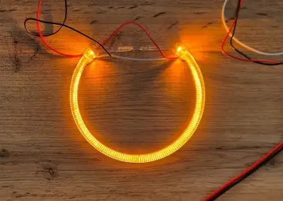 LED crystal krúžky 4x131mm - žlté