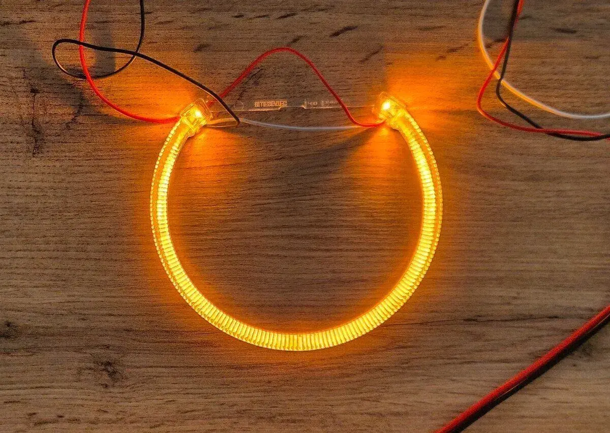 LED crystal krúžky 4x131mm - žlté