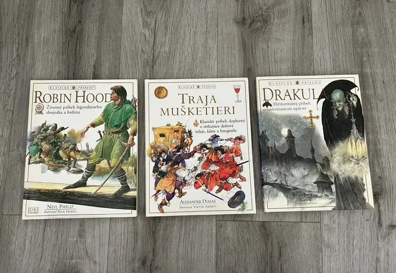 3 klasické príbehy – robin hood, traja mušketieri, drakula