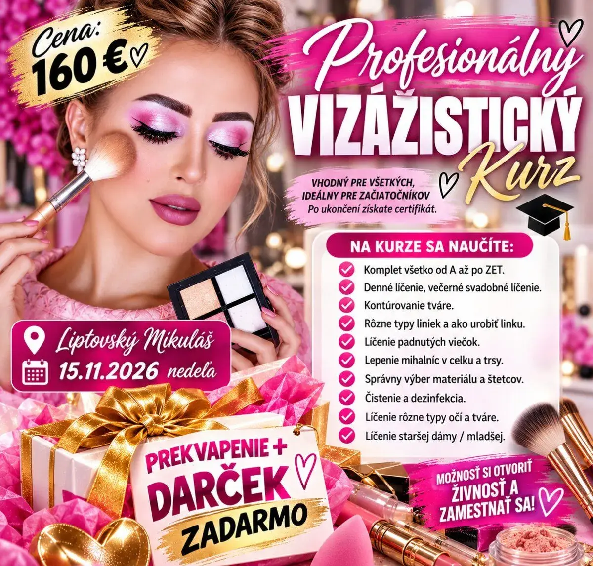 Vizážistký kurz/ školenie