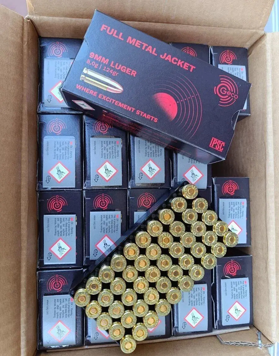 9mm Luger , 9x19 GECO FMJ 8,0g / 124grs