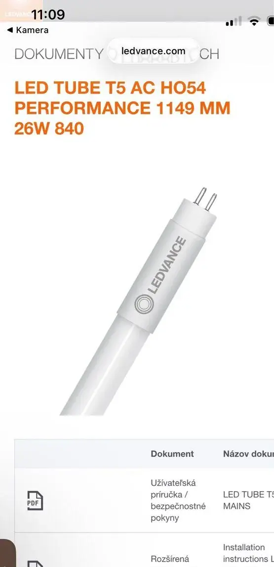 LED trubice LEDVANCE T5 AC HO54 Performance 26W, 1149 mm