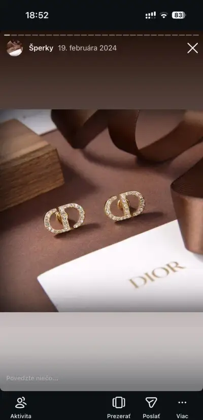 Dior náušnice náramok a náhrdelník
