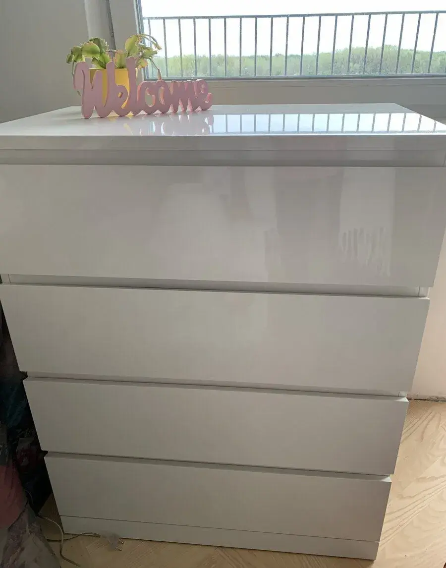 Komoda IKEA MALM, 4 zásuvky, lesklá, nová