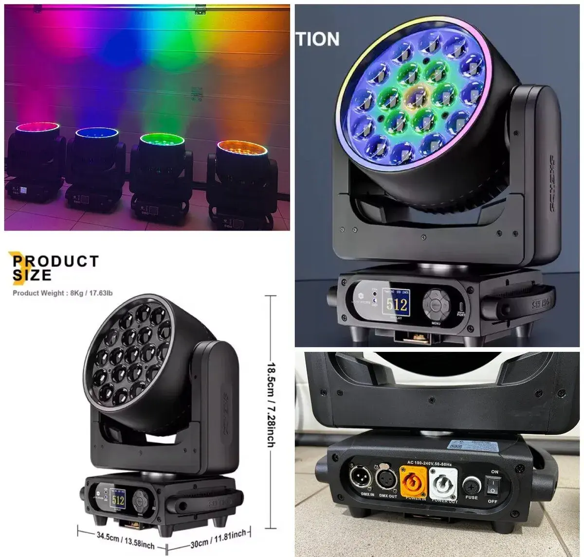 Wash Shehds 19x15w vylepšená verzia