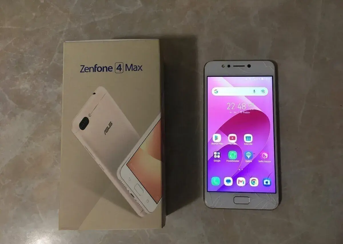 Asus Zenfone 4 Max / 3GB/32GB Gold prasknutý displej