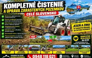 MULČOVANIE – ČISTENIE POZEMKOV NA KĽÚČ – CELÉ SLOVENSKO