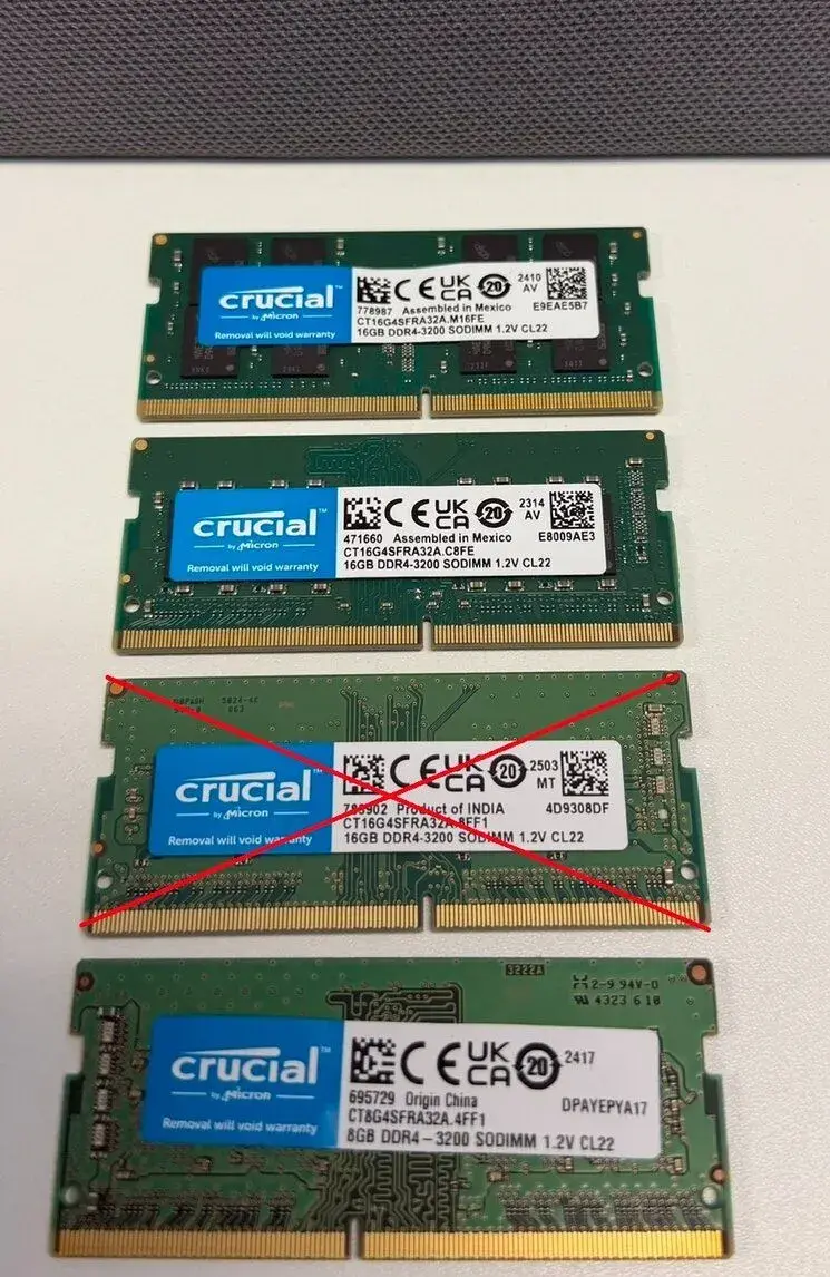 Crucial DDR4 3x16GB a 1x8GB 3200 Mhz SO-DIMM