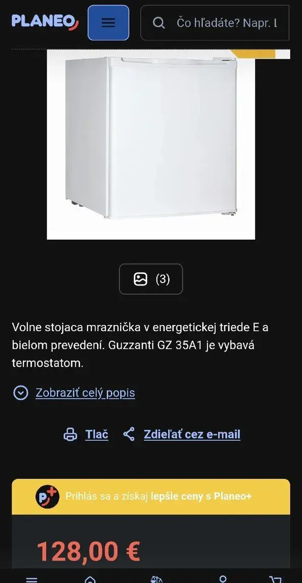 Bezchybnú mrazničku Guzzanti GZ35A.