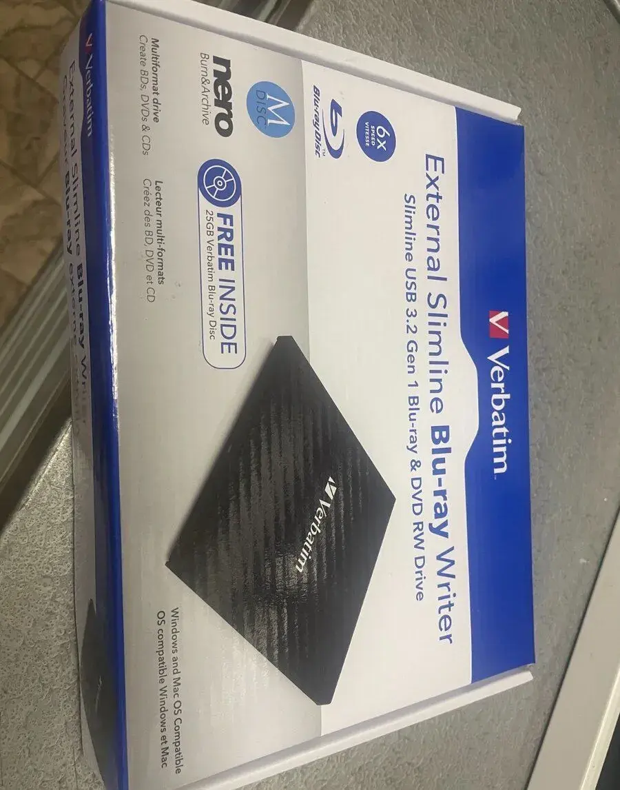VERBATIM Blu-Ray Slimline Ultra HD 4 K USB 3.2 Gen 1 (USB-C