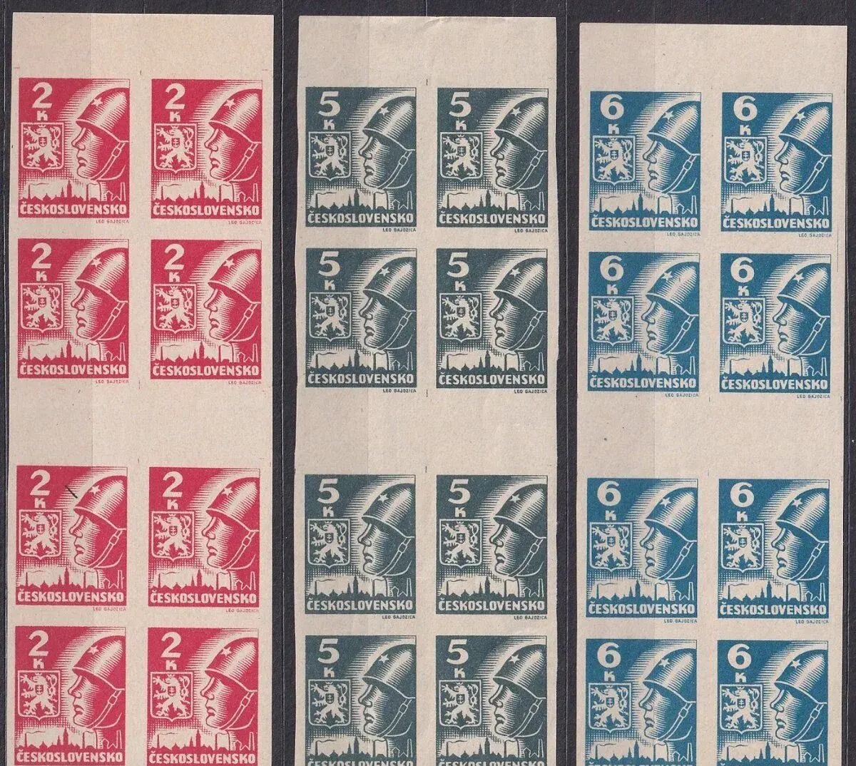 ČSR II - Košické 4-známkové zvislé spojky