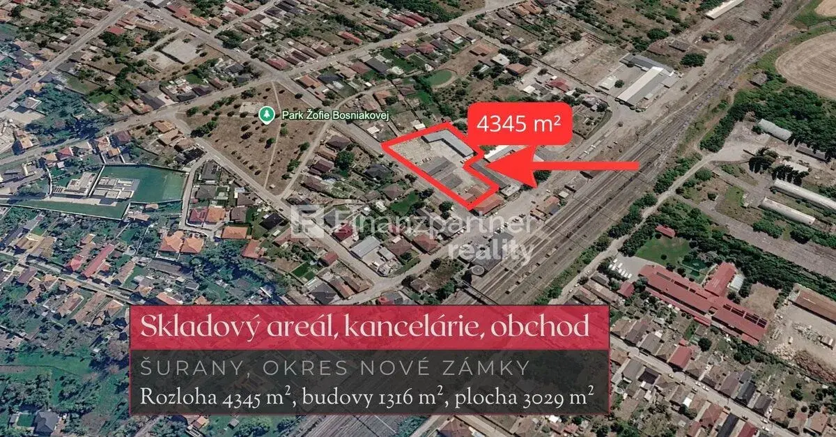 Sklad, výroba, pozemok, 4345 m², Šurany, okres Nové Zámky