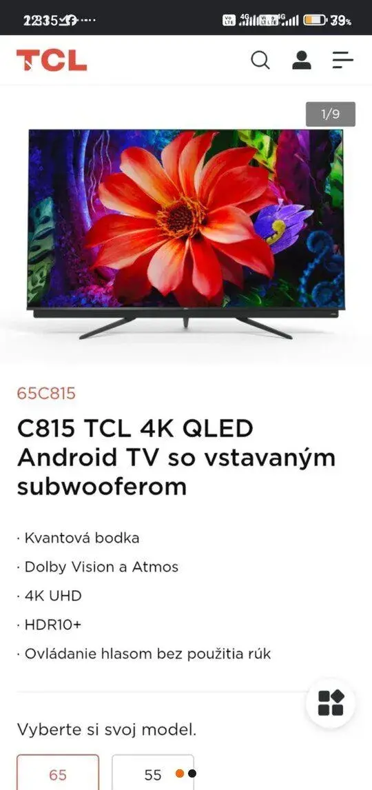 TCL C 815 65" AKO NOVÝ