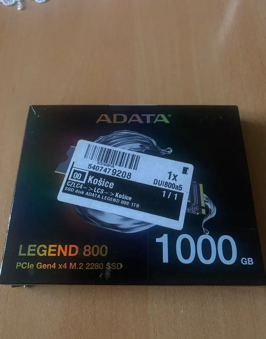 🚀 Na predaj: NEPOUŽITÝ SSD DISK ADATA LEGEND 800 – 1 TB