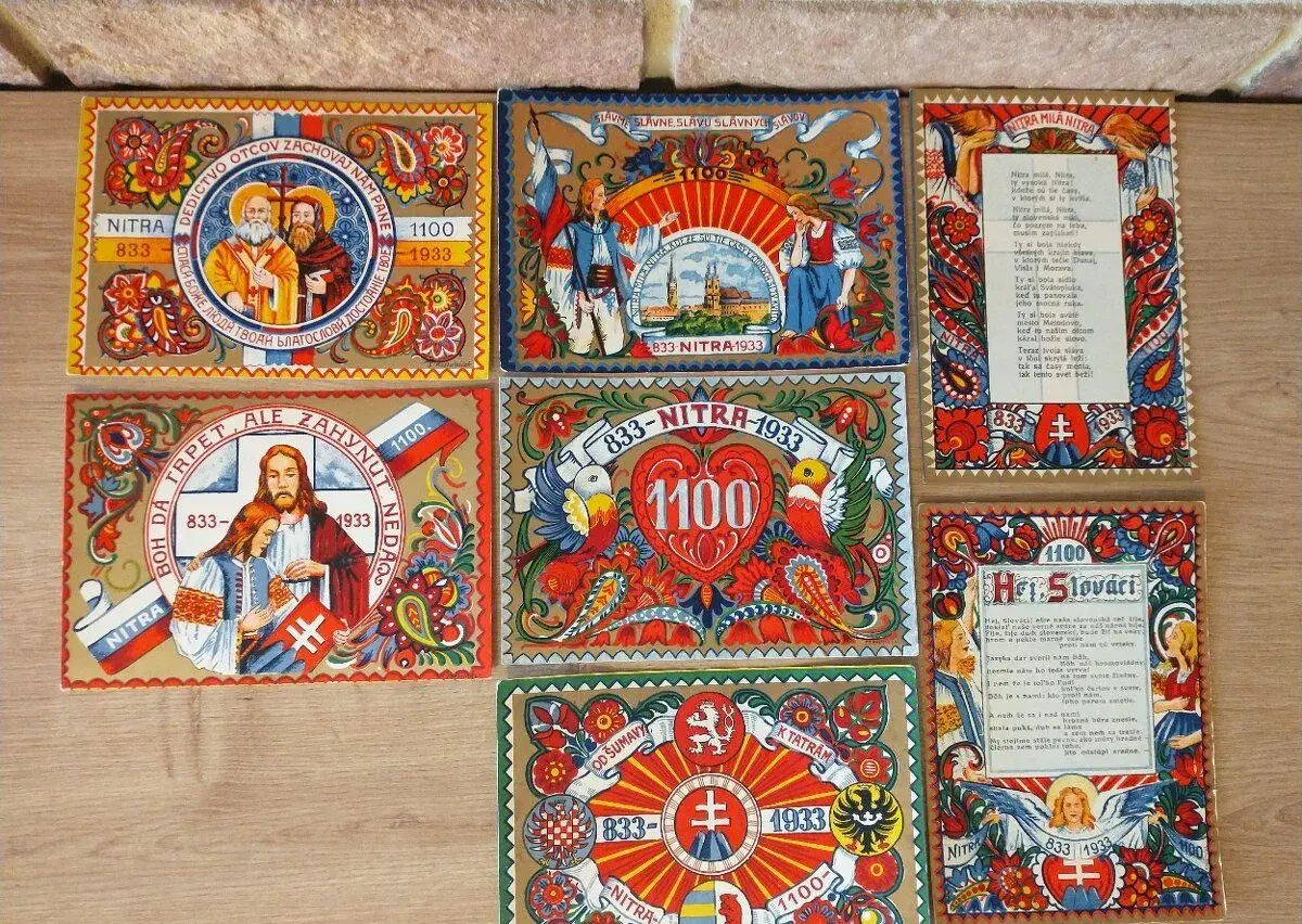 pohľadnice Kostelníček, Hlinka, slovenský štát, dobytčí pas