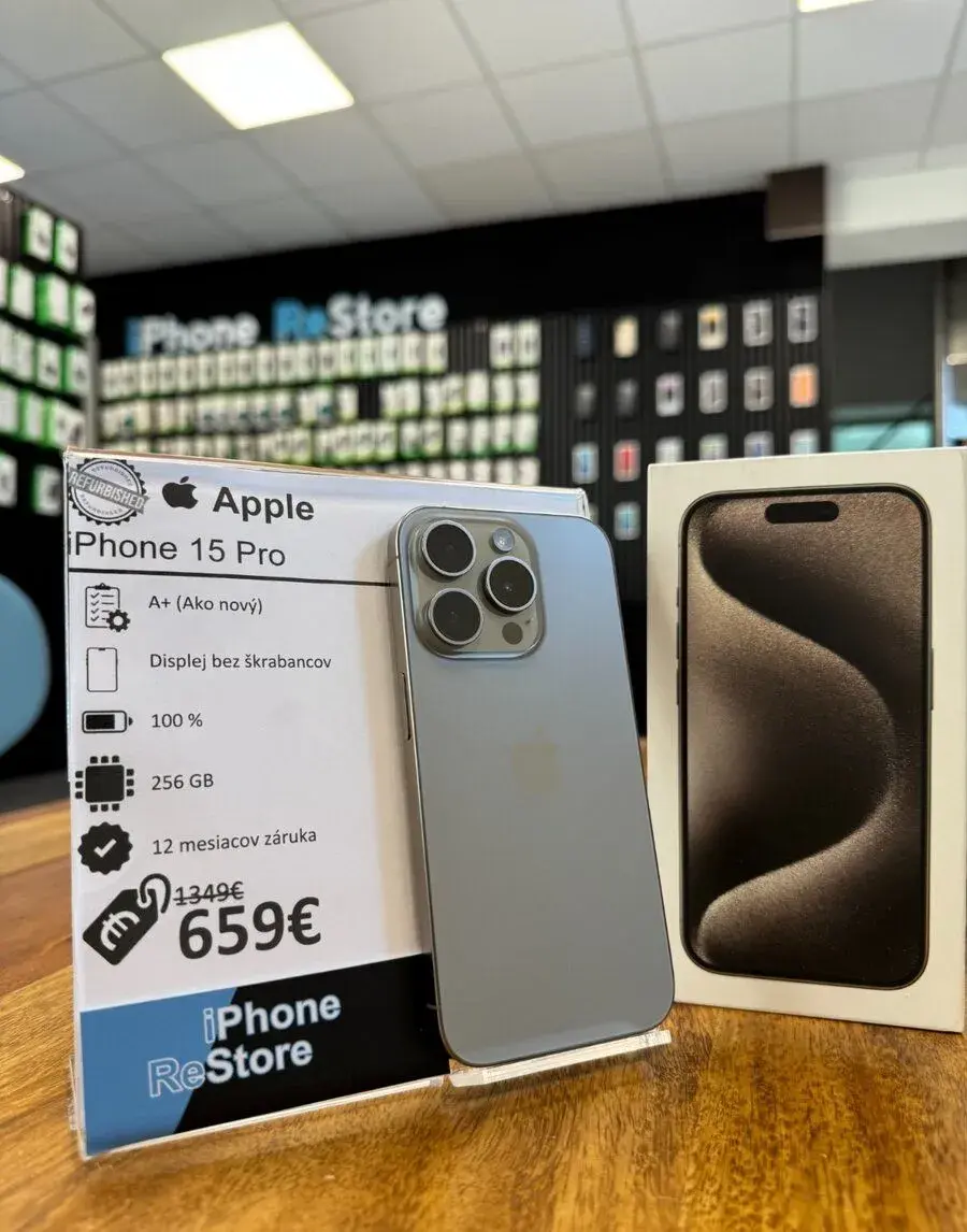 iPhone 15 Pro 256GB Natural Titanium - 100% 🔋Zaruka 1 Rok