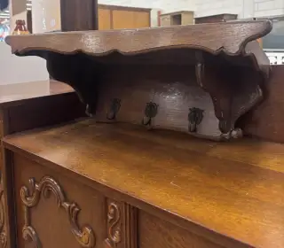 Vešiak drevo, kovanie, 23x73x30 cm