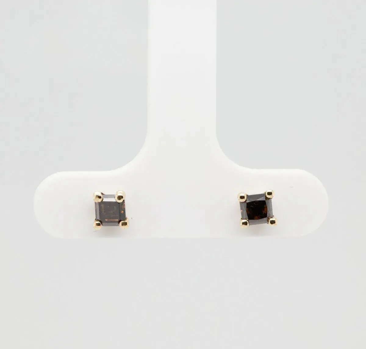 Náušnice 14ct zlato, oranžovohnedé diamanty 0,61ct, AIG