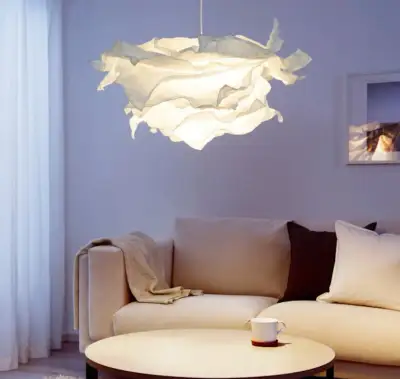 Tienidlo na závesnú lampu biela 85cm s elek. závesom - 4ks