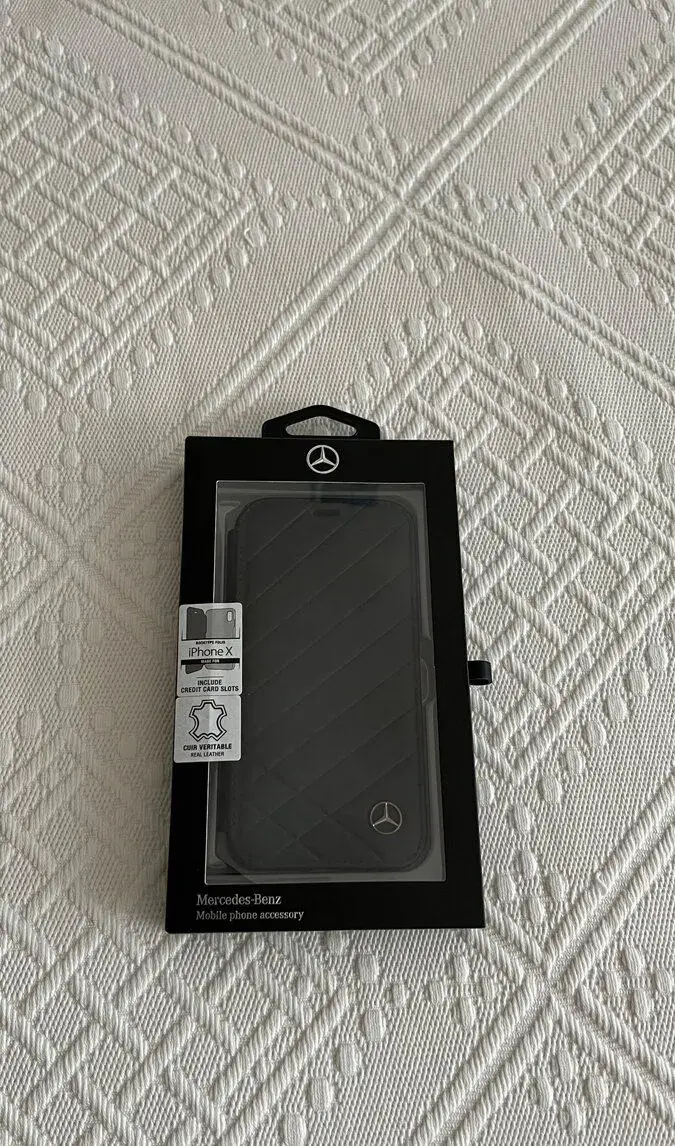 Kožené púzdro na iPhone XS, X, XR Mercedes Benz