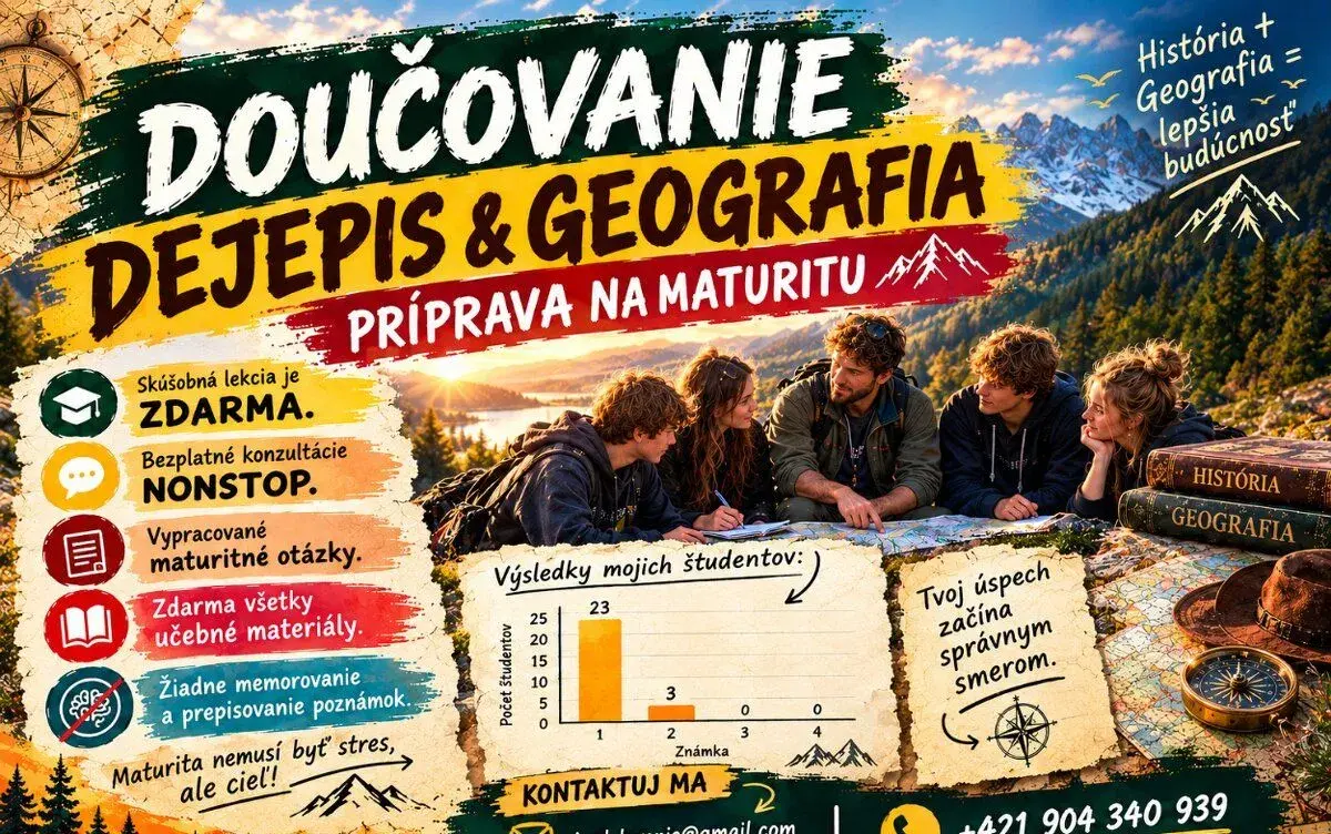 Maturita z dejepisu a geografie doučovanie
