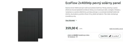4x 400W pevné solárne panely EcoFlow + príslušenstvo - Nové