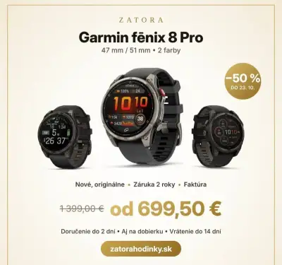 Garmin fēnix 8 Pro – len za 699,50€