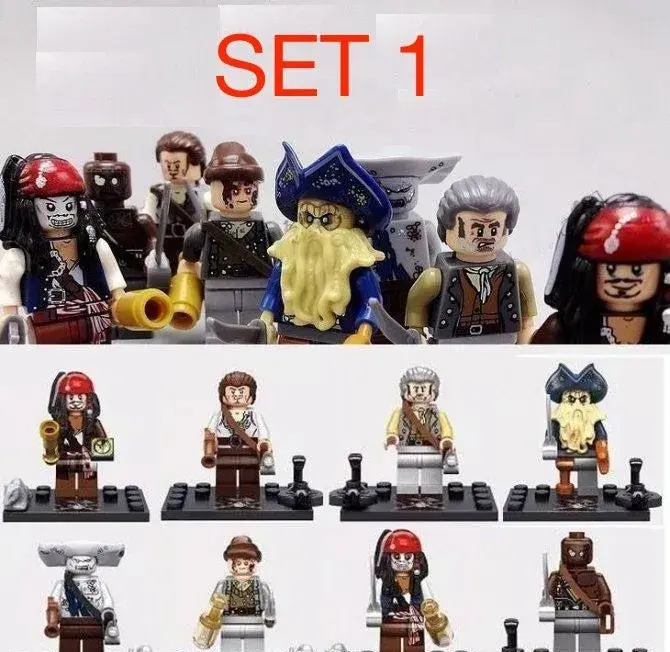 Figúrky piráti (8ks) - typ lego, nové nehrané