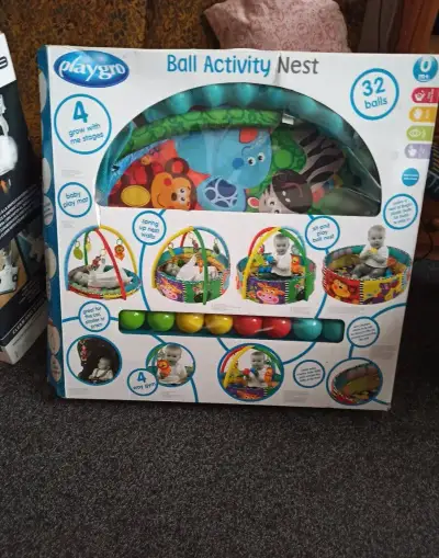 Playgro Aktivity bazén + hrazdička s loptičkami