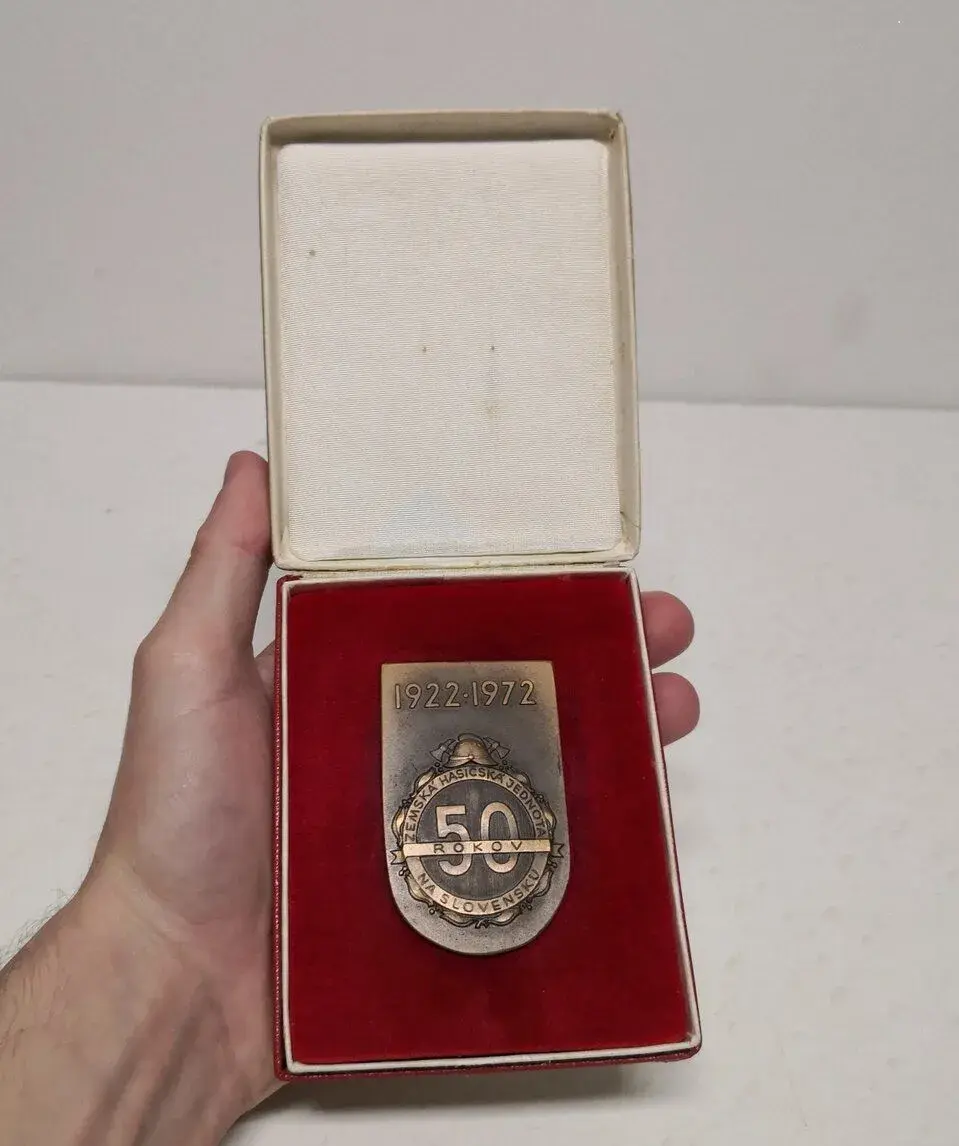 Plaketa Zemská Hasičská jednota 50 rokov na Slove