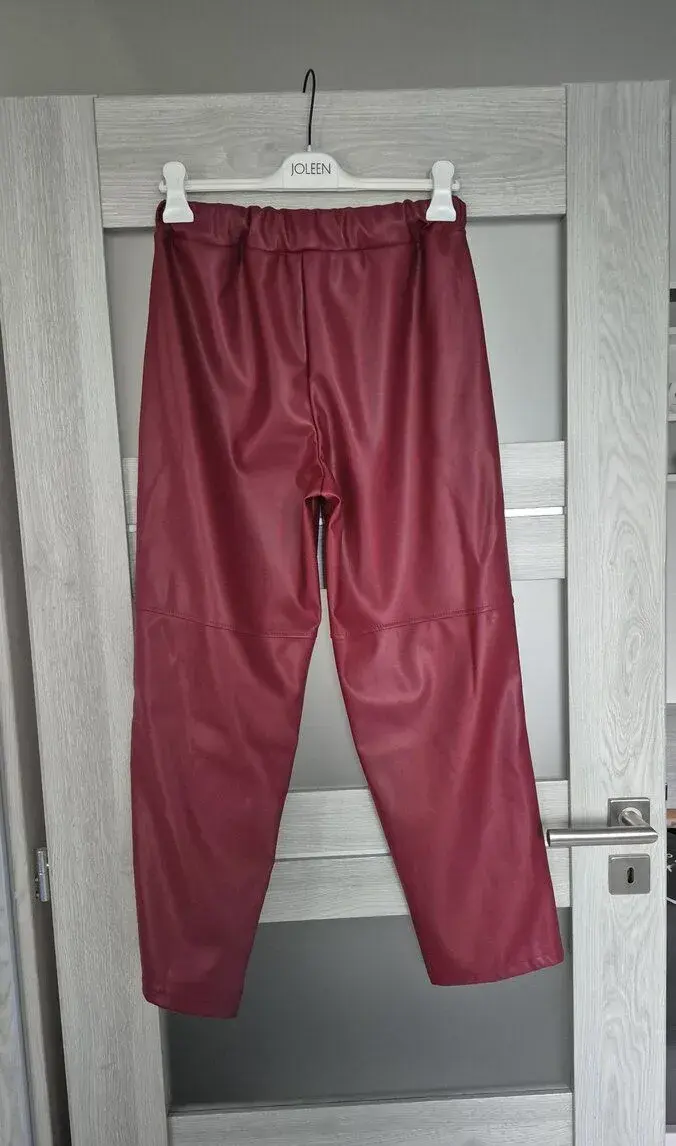 Kožené nohavice burgundy v.L