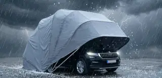 Garáž na auto 5,9m – ochrana pred krúpami a snehom
