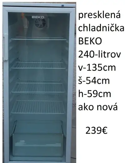 Presklenú chladničku-BEKO-aj rôzne iné.