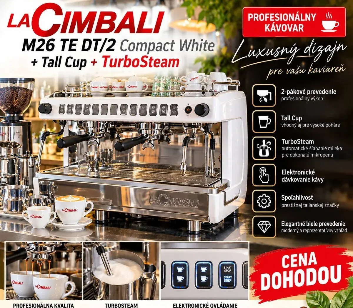 Kávovar 2 paka profesionálny La Cimbali – STAV